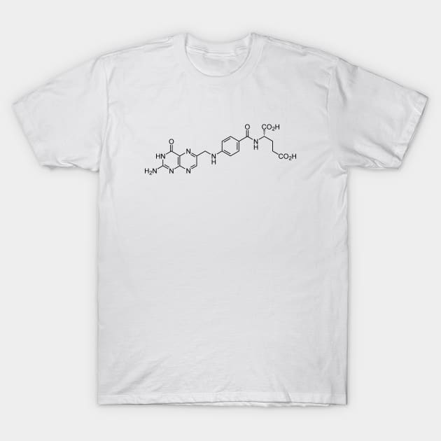 Vitamin B9 Folic Acid C19H19N7O6 Molecule T-Shirt by Zeeph